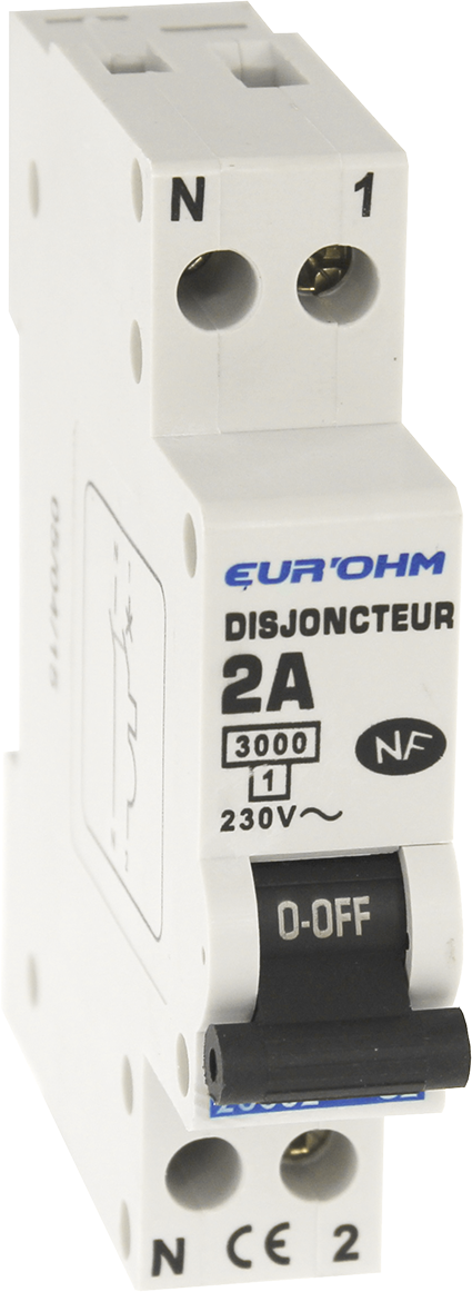 Disjoncteur PH+N 2A 3kA courbe C à vis