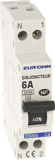 Disjoncteur PH+N 6A 3kA courbe C à vis