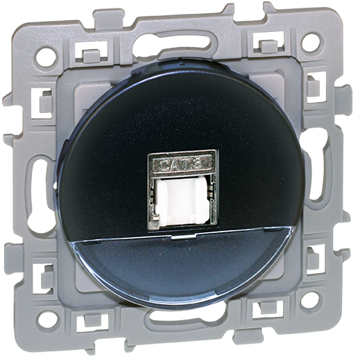 Prise RJ45 catégorie 6 STP grade 3 anthracite SQUARE