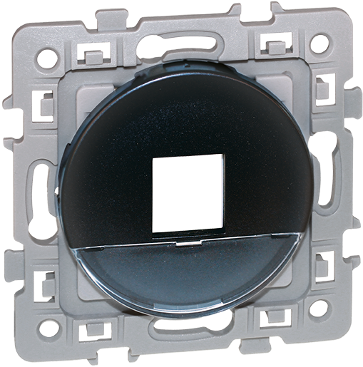 Support RJ45 anthracite SQUARE - Mécanismes Eur'ohm Square - Electrik.fr