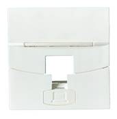 Plastron RJ45 droit 1 entrée blanc 45x45