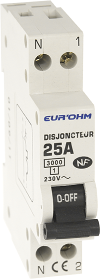 Disjoncteur PH+N 25A 3kA courbe D à vis