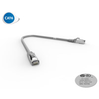 Cordon RJ45 catégorie 6 gris longueur 0,3m